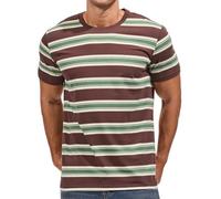 VEIISAR Men's Crewneck Striped T-Shirt Soft Elastic 95% Cotton Tees
