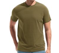 VEIISAR Mens T Shirt - Short Sleeve Crew Neck Soft Fitted Elastic Tees Fresh Classic Tshirts (T31 Army Green L)