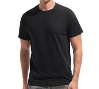 VEIISAR Mens T Shirt - Short Sleeve Crew Neck Soft Fitted Elastic Tees Fresh Classic Tshirts (T31 Black XXL)