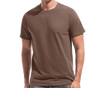 VEIISAR Mens T Shirt - Short Sleeve Crew Neck Soft Fitted Elastic Tees Fresh Classic Tshirts (T31 Coffee XL)