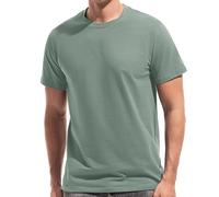 VEIISAR Mens T Shirt - Short Sleeve Crew Neck Soft Fitted Elastic Tees Fresh Classic Tshirts (T31 Dark Green L)