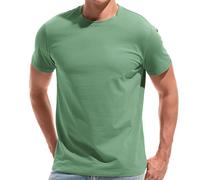 VEIISAR Mens T Shirt - Short Sleeve Crew Neck Soft Fitted Elastic Tees Fresh Classic Tshirts (T31 Green S)