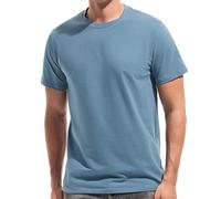 VEIISAR Mens T Shirt - Short Sleeve Crew Neck Soft Fitted Elastic Tees Fresh Classic Tshirts (T31 Sea Blue XXL)