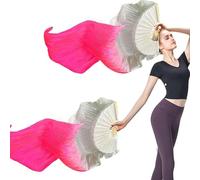 Veil Fan, Long Silk Fans, Gradient Dance Fans, Chinese Dance Veils, Dance Performance Props, Flowing Silk Flags, Dance Show Accessories, Art Show Props, Performance Dance Fans, Long Flowy Veils