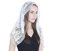 Veil Lace Mantilla Catholic Church Chapel Veil Head Covering Latin Mass - White -