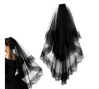 Veiled Black Gothic Fascinators with Hair Comb