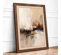 Veiled Cityscape Minimalist Framed Wall Art Print A3 (42×29.7cm) Walnut, Wall Decor for Living Room, Bedroom, Office & Home, Ready to Hang, Art Gift