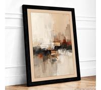 Veiled Cityscape Minimalist Framed Wall Art Print A4 Black