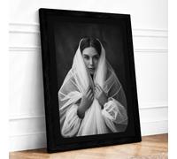 Veiled Dignity Minimalist Framed Wall Art Print A1 Black