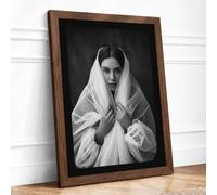 Veiled Dignity Minimalist Framed Wall Art Print A1 Walnut
