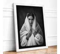 Veiled Dignity Minimalist Framed Wall Art Print A3 White