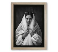Veiled Dignity Minimalist Framed Wall Art Print A4 (29.7×21cm) Oak, Wall Decor for Living Room, Bedroom, Office & Home, Ready to Hang, Art Gift