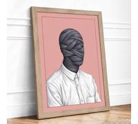 Veiled Identity Surrealism Framed Wall Art Print A3 Oak