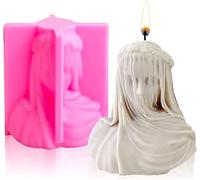 Veiled Lady Candle Epoxy Mold,Silicone Veiled Female Bust Veiled Lady Bust Veiled Maiden Bust Sculpture Statue Mold DIY Candle