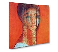 Veiled Woman by Odilon Redon Canvas Print | Gallery Wrapped 30mm Frame Wall Art | 20x20 inches | Ready to Hang | Modern People Picture | Living Room Bedroom Lounge Office
