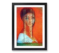 Veiled Woman by Odilon Redon Framed Print | A2 Black Framed Wall Art | Ready to Hang | Modern Nature Picture | Living Room Bedroom Lounge Office
