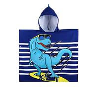 VeiledMoon Kids Changing Robe Towel, Hooded Towel Poncho，Beach Swimming Bath Towels with Hood for Boys Girls Dinosaur