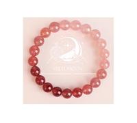 VeiledMoon Natural Strawberry Quartz Bracelet for Women - Elastic Crystal Love Attraction Bracelet, Attract Romance & Good Vibes, Healing Gemstone Gift (Pink 10mm)