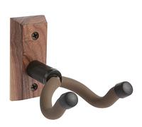VEINTICO Guitar Wall Mount, Guitar Wall Hanger hook Bracket Holder for Acoustic and Electric Guitars Bass Banjo Mandolin, Black Walnut Wood base-Brown Silicone by .