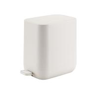 Veinvify 1.85 Gallons 7 Liters Slim Small Kitchen Trash Can with Lid Soft Close Dust Bin Step Undersink Bin Pedal Garbage Waste Home Bathroom Office ABS Smooth Washable Ivory