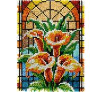 veirousa Tulip Latch Hook Kits for Adults, Beginners Flowers Latch Hook Rug Starter Kit Pre-Printed Carpet Making Set DIY Handmade Wall Hanging Craft for Home Decoration 20x15 inch