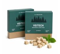 Veitech Sugar Free Gum 2 Pack, Xylitol Mastic Mint Chewing Gum | Plastic free chewing gum with remineralizing support, fresh breath feel after meals, coffee, work, travel and nights out.
