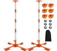 VEITHI Boat Cover Support Poles Heavy Duty 2 Pack, Aluminum Telescoping Boat Cover Support System with Metal Cross Base, 21” to 58” Pontoon Boat Cover Support with Adjustable Strap - Orange