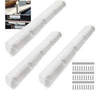 VEITHI Boat Dock Bumper with Screws,White 38 inch Dock Bumper Guard for Dock,PVC Dock Bumpers Marine for Boat Dock Vertical Pole Post,Dock Bumper Fender for Horizontal Deck or Pier Fenders(3 Pack)