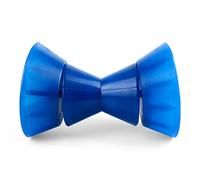 VEITHI Boat Trailer Roller 4 inch, 3-Piece Polyurethane Bow Roller with 1/2" Shaft and End Bells, Bow Roller for Boat Trailer, for Stopping Boat Trailer (Blue)