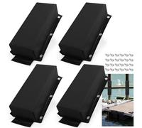 VEITHI Dock Bumper Black,Dock Bumper Guard with Screws,Boat Dock Bumper 4 Pack Total 64IN for Boat Dock Vertical Pole Post,PVC Piling Bumper-Post Bumper for Horizontal Deck or Pier Fenders