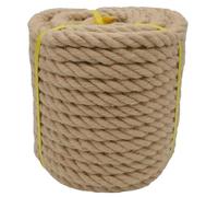 VEIZEDD 100 ft 1 inch Natural Hemp Rope, 4 Strand Manila Jute Rope, Brown, Modern Style, Ideal for Decorative, Landscaping, Heavy Engineering, Tug of War