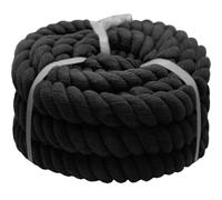 VEIZEDD Natural Cotton Rope 1 Inch x 10 Feet Thick Black Rope for Tug of War,Outdoor Sports,Swing,Home Decoration