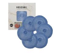 VEIZIBEE Coaster, Coffee Mat,Woven Round Placemats 6PCS 18cm,Table Mats Heat Resistant Braided Placemats Washable Anti Slip Round Hand Woven Fabric Place Mats for Kitchen Dining Table European Style