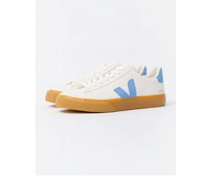 Veja Campo Leather Womens Trainers - White/Aqua - White/Aqua - UK5 EU38 US7