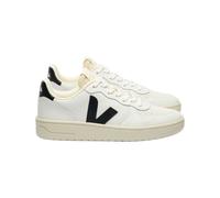 Veja Fair Trade - Men's Leather Sneakers - V-10 Prime Extra-White Black for Men in Recycled Polyester - Size 44 White