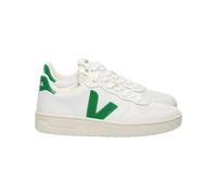 Veja Fair Trade - Men's Leather Sneakers - V-10 Prime White Emeraude for Men in Recycled Polyester - Size 45 White 45