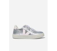 Veja Kids ChromeFree Leather V-12 Trainers in Silver - Silver - EU 35 UK 3
