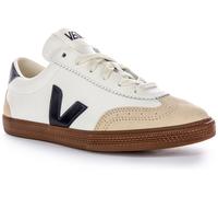 Veja Lace Up 70s Inspired Canvas Womens Trainer In White Navy UK 3 - 8
