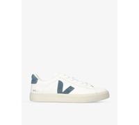 Veja Mens Veja Campo Logo-Stitched Leather Trainers White/Navy Eur 42 / 8 UK Men