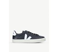 Veja Mens Veja Men's Campo Leather and Coated-Canvas Low-Top Trainers Blk/White Eur 43 / 9 UK Men