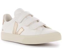 Veja Recife Men's Chromefree Leather Three Strap Trainers (White Bronze, Size 10)