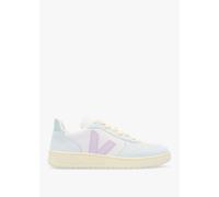 VEJA V-10 Leather Gravel Parme Menthol Trainers Size: 36, Colour: Blue