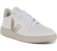 Veja V-10 Men's Lace Up Chromefree Leather Trainers (White Bronze, Size 10)