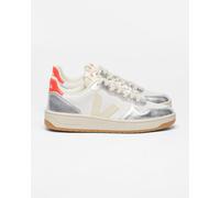 Veja V-10 Prime Leather Shoes White Silver Orange Women - 36