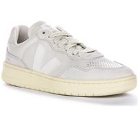 Veja V 90 Leather Suede Panel Lace Up Retro Womens Trainer Light Grey UK 3 - 8