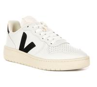 Veja V10 Prime Leather Low Lace Up Womens Trainer In White Black UK 3 - 8