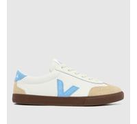 VEJA Volley Leather Trainers in White & Pl Blue UK 7 (EU 40)