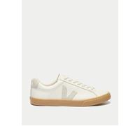 Veja Womens Esplar Logo Leather Trainers, White, Size 7, Women White