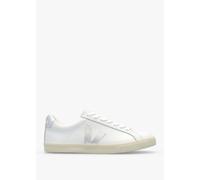VEJA Women's Esplar Logo Extra White Silver Leather Trainers Size: 3