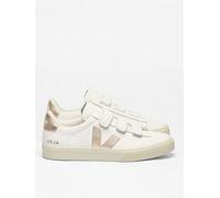 Recife Leather Trainers with Touch 'n' Close Fastening White/Gold-Coloured